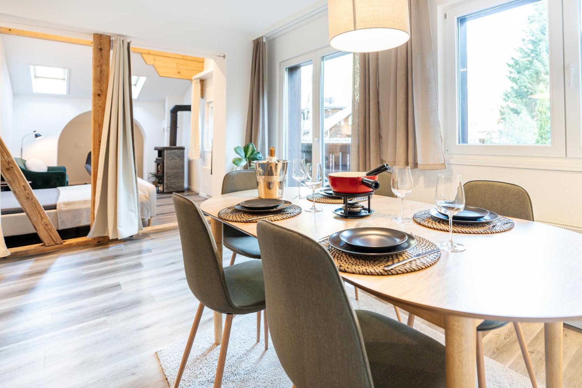 Bellevue & Classy Mountain View Apartment Kandersteg Buitenkant foto